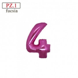 palloncino numero 4 piccolo fucsia