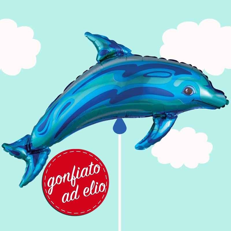 palloncino delfino blu ad elio