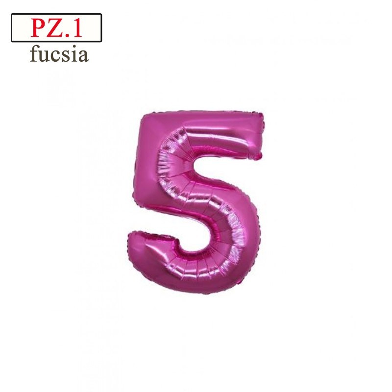 palloncino numero 5 piccolo fucsia