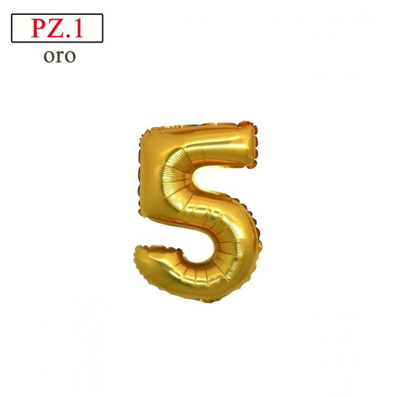 palloncino numero 5 piccolo oro