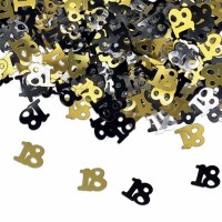 confetti tavolo numero 18 oro nero e argento