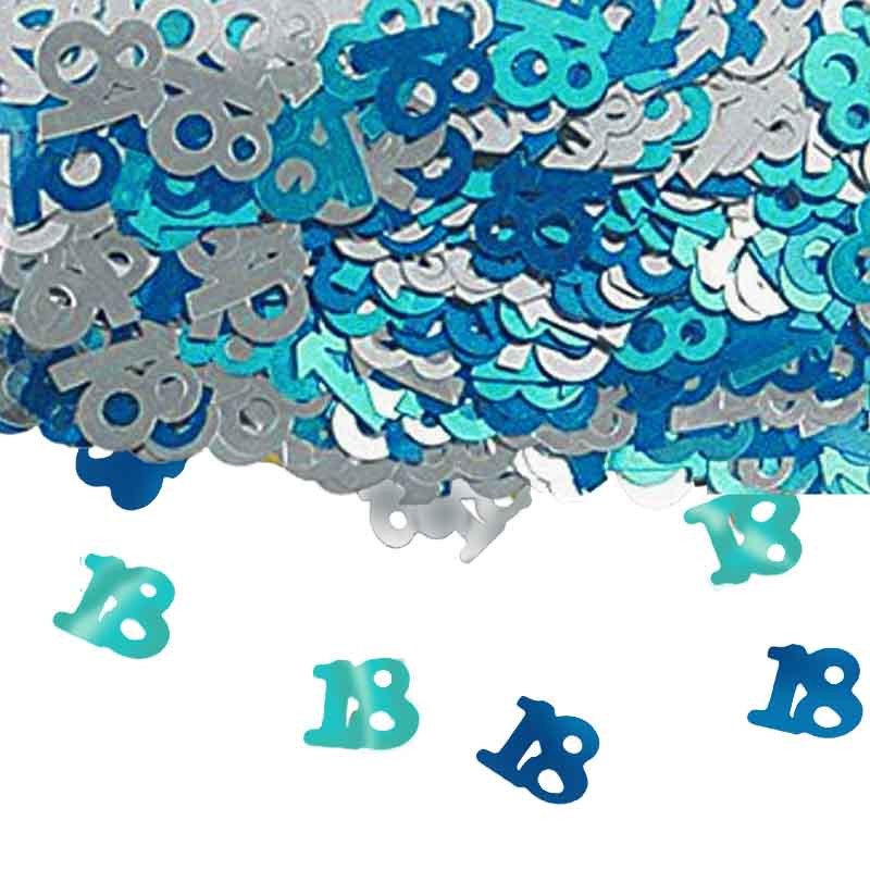 confetti tavolo 18 colore blu celeste e argento