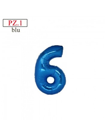 palloncino 6 numero piccolo blu
