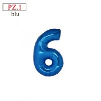 palloncino 6 numero piccolo blu