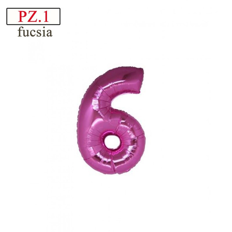 palloncino 6 numero piccolo fucsia