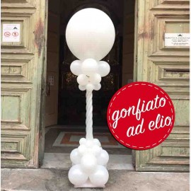 mongolfiera sposi chiesa tutta bianca ad elio