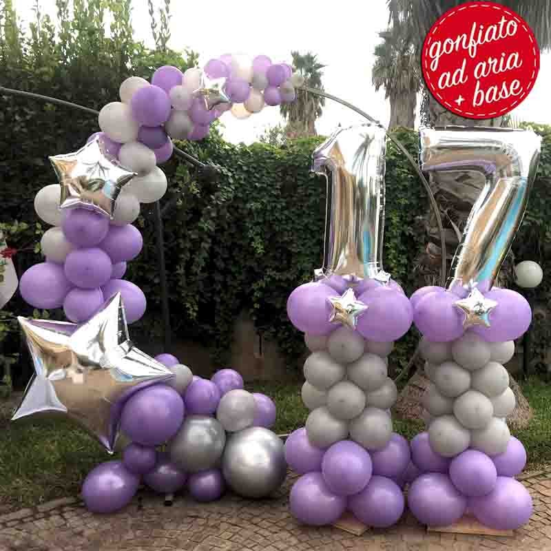 composizione compleanno numerone e cerchio