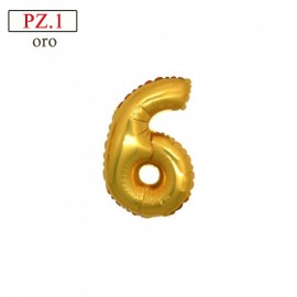 palloncino 6 numero piccolo oro