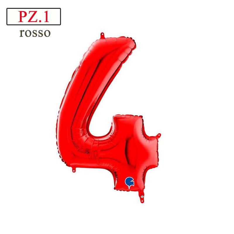 palloncino numero 4 rosso medio