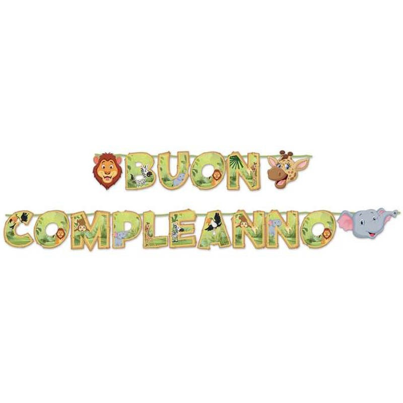 festone buon compleanno giungla