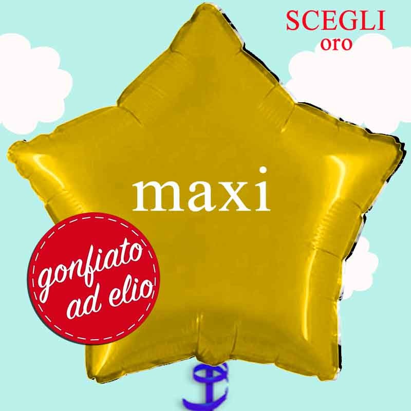 Palloncino Stella Maxi Oro Ad Elio