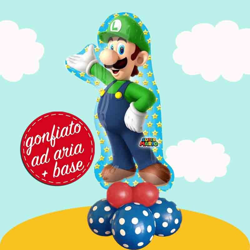 palloncino Luigi Bros con base