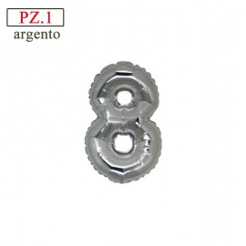palloncino numero 8 mini argento