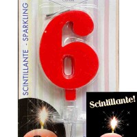 candela numero 6 rossa