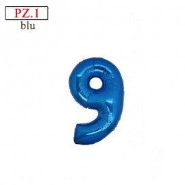 palloncino numero 9 mini blu