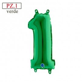 palloncino numero 1 verde medio