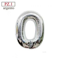 numero 0 argento palloncino cm.35