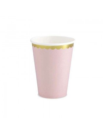 bicchiere rosa e oro pz.6
