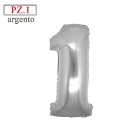 palloncino numero 1 argento medio