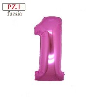 palloncino numero 1 fucsia medio