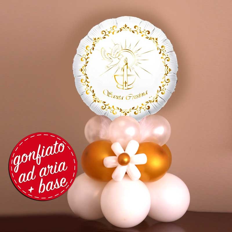 composizione cresima palloncino tavolo