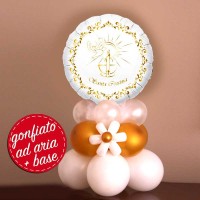 composizione cresima palloncino tavolo
