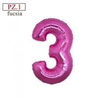 palloncino numero 3 fucsia medio