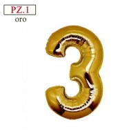 palloncino numero 3 oro medio