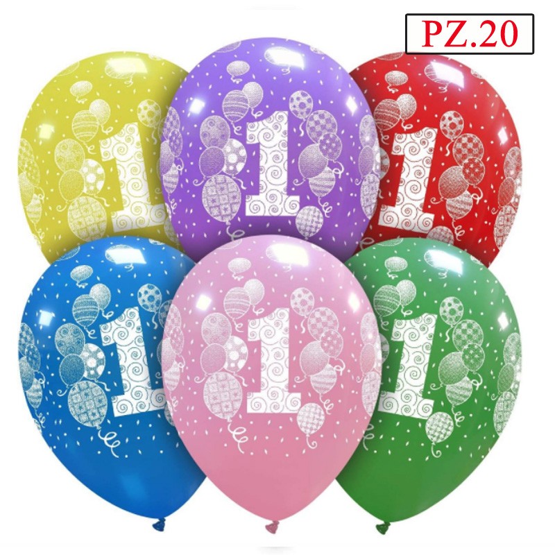 palloncini stampa numero 1 assortiti