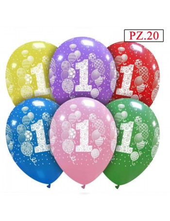palloncini stampa numero 1 assortiti