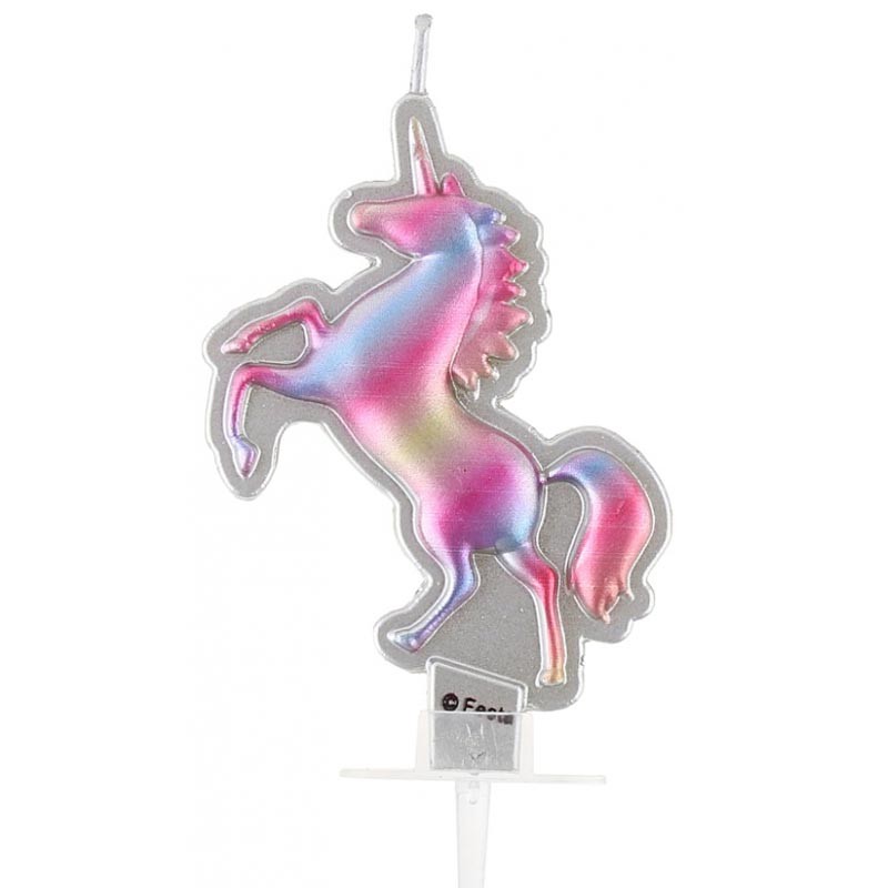 candeline unicorno cera iridescente
