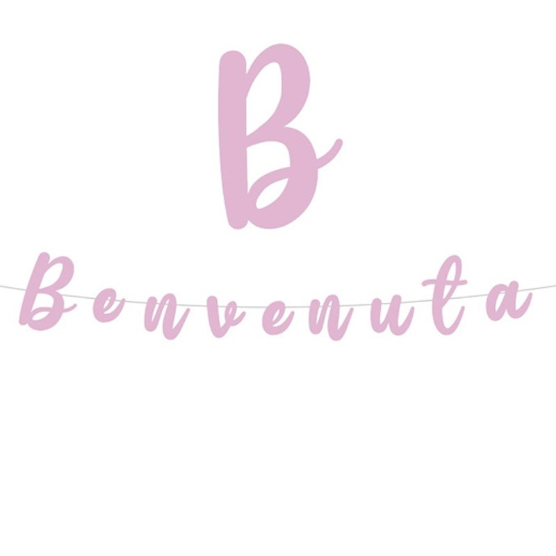 festone benvenuta rosa