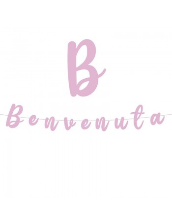 festone benvenuta rosa