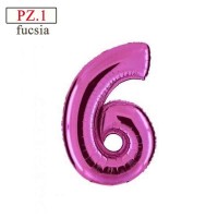 numero 6 palloncino fucsia medio
