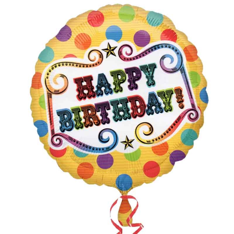 palloncino circo happy birthday cm.45 mylar