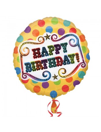 palloncino circo happy birthday cm.45 mylar