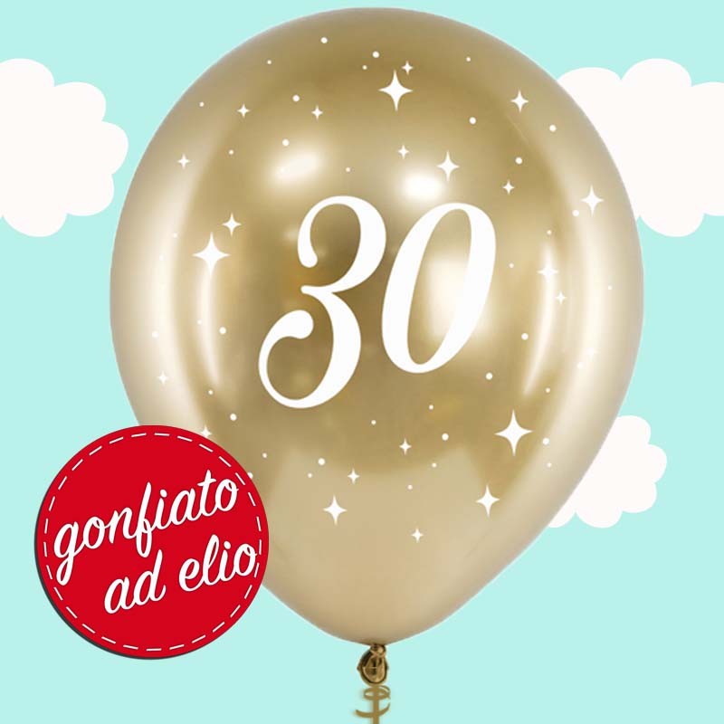 palloncino oro stampa 30 ad elio