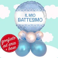 centrotavola palloncini il mio battesimo celeste