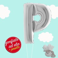 Palloncino Lettera P Argento 40" Ad Elio