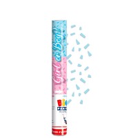 tubo spara coriandoli gender reveal celeste