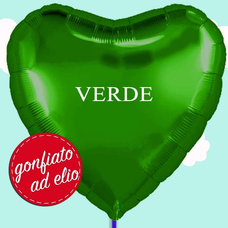 palloncino cuore verde maxi ad elio