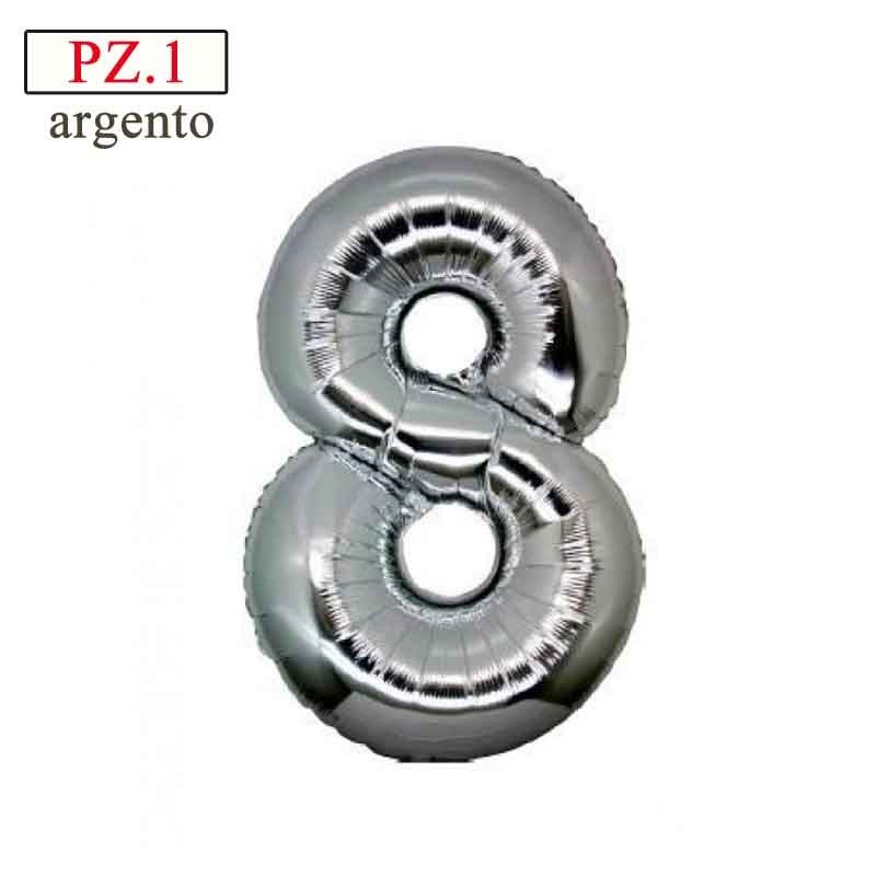 palloncino numero 8 argento da tavolo