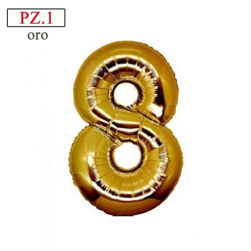 palloncino numero 8 oro da tavolo