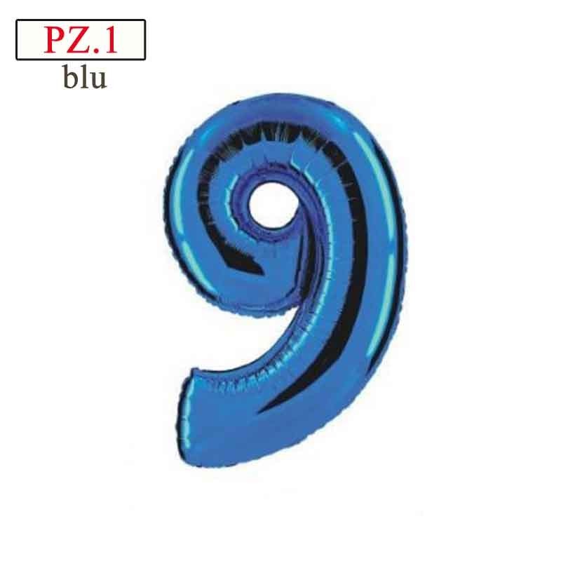 numero 9 palloncino blu da 14"