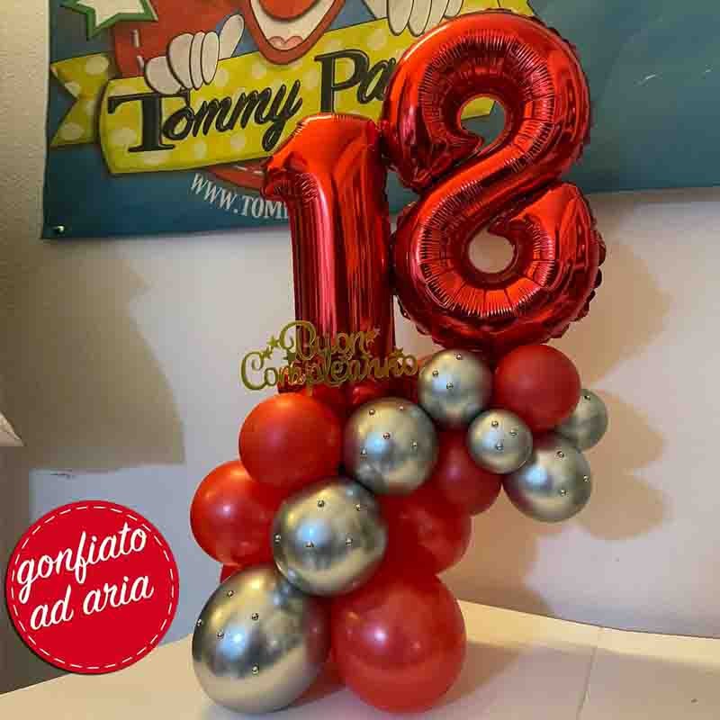 centrotavola numero 18 rosso