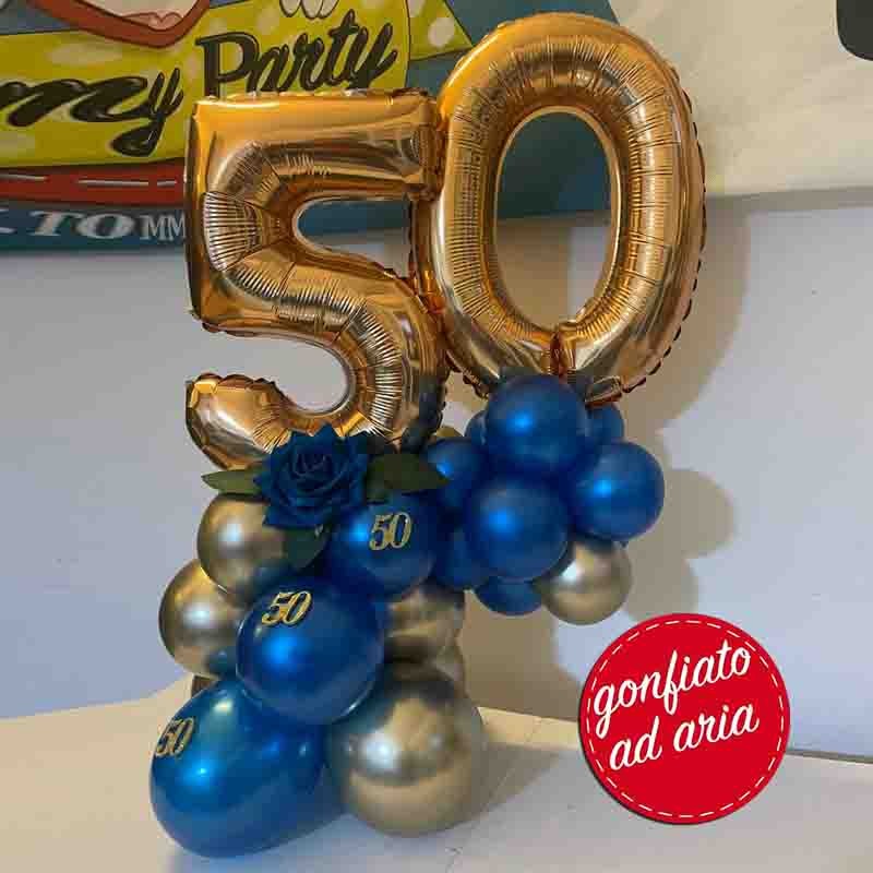 composizione numero 50 oro e rosa blu