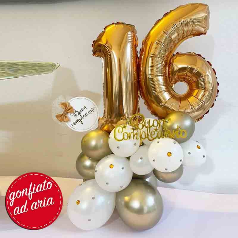 Palloncini Mylar 18 Anni Rosa e Oro (17”)