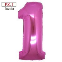 palloncino numero 1 fucsia maxi