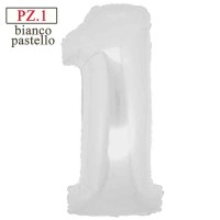 palloncino numero 1 bianco maxi