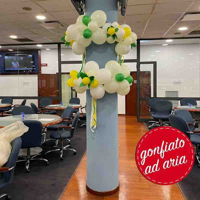 decoro anello per colonna con palloncini